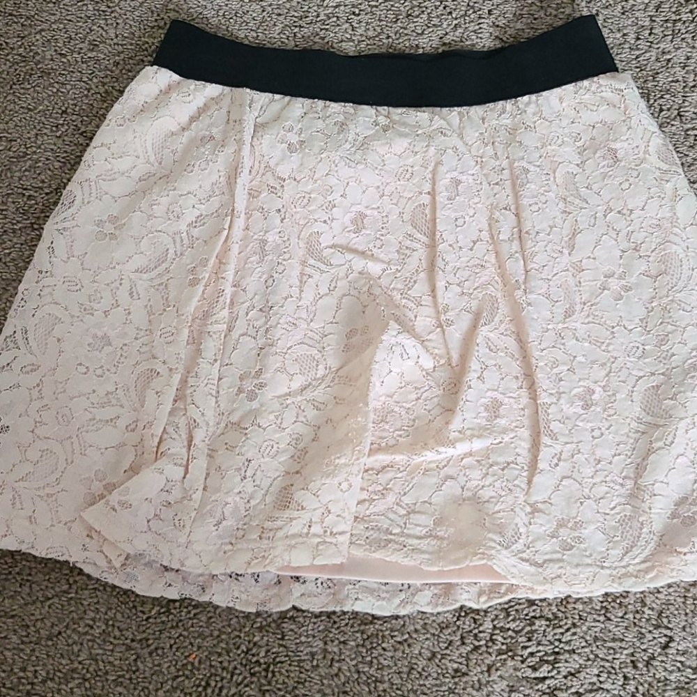 Cream lace skirt